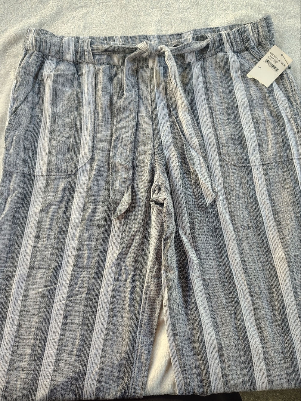 Nordstrom Striped Elastic-Waist Pants in Black and White